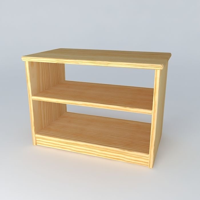 Pine TV Stand Free 3D model_1