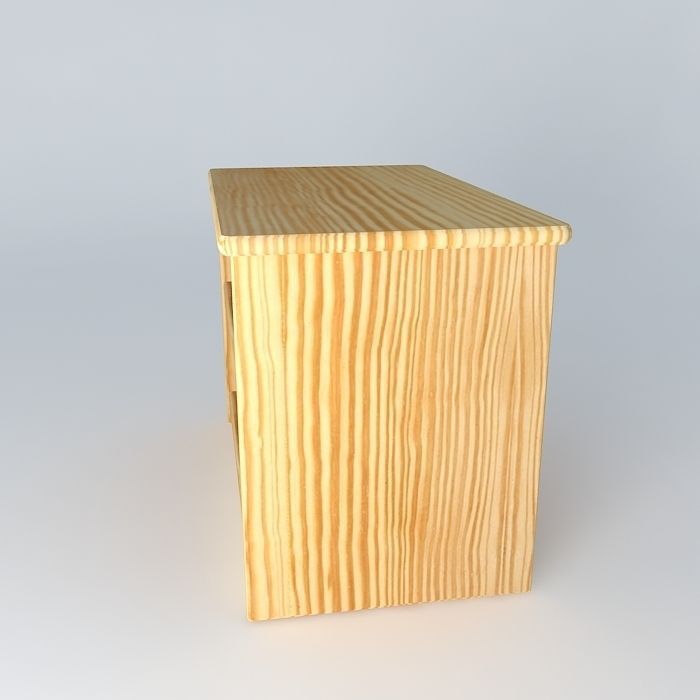 Pine TV Stand Free 3D model_2