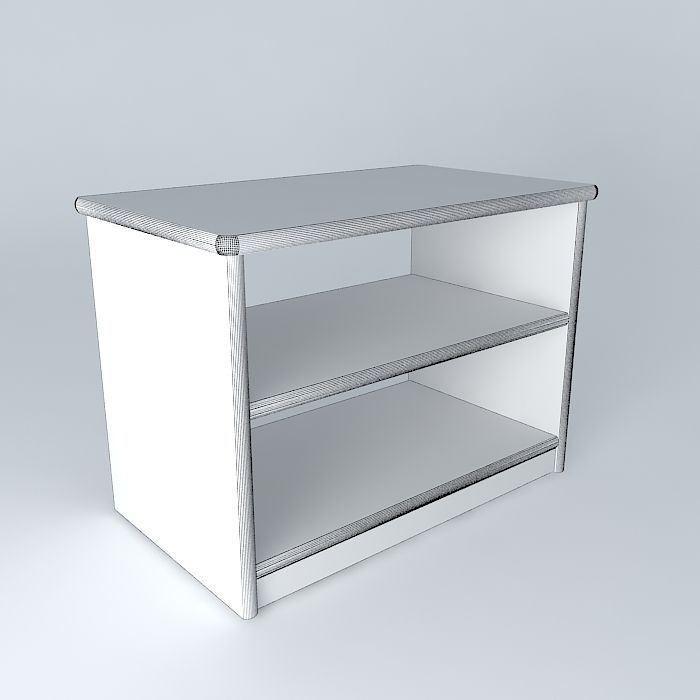 Pine TV Stand Free 3D model_3