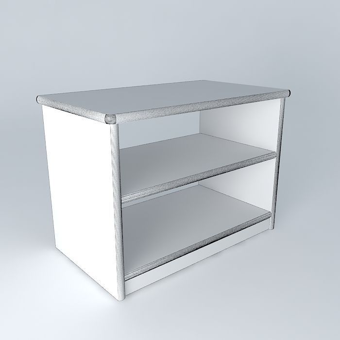 Pine TV Stand Free 3D model_4