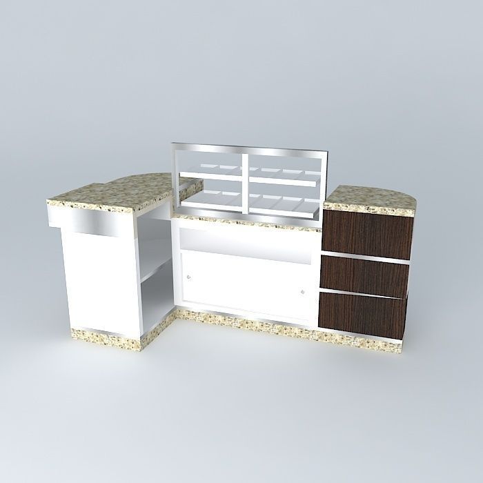 Kit ice cream counter Free 3D model_1
