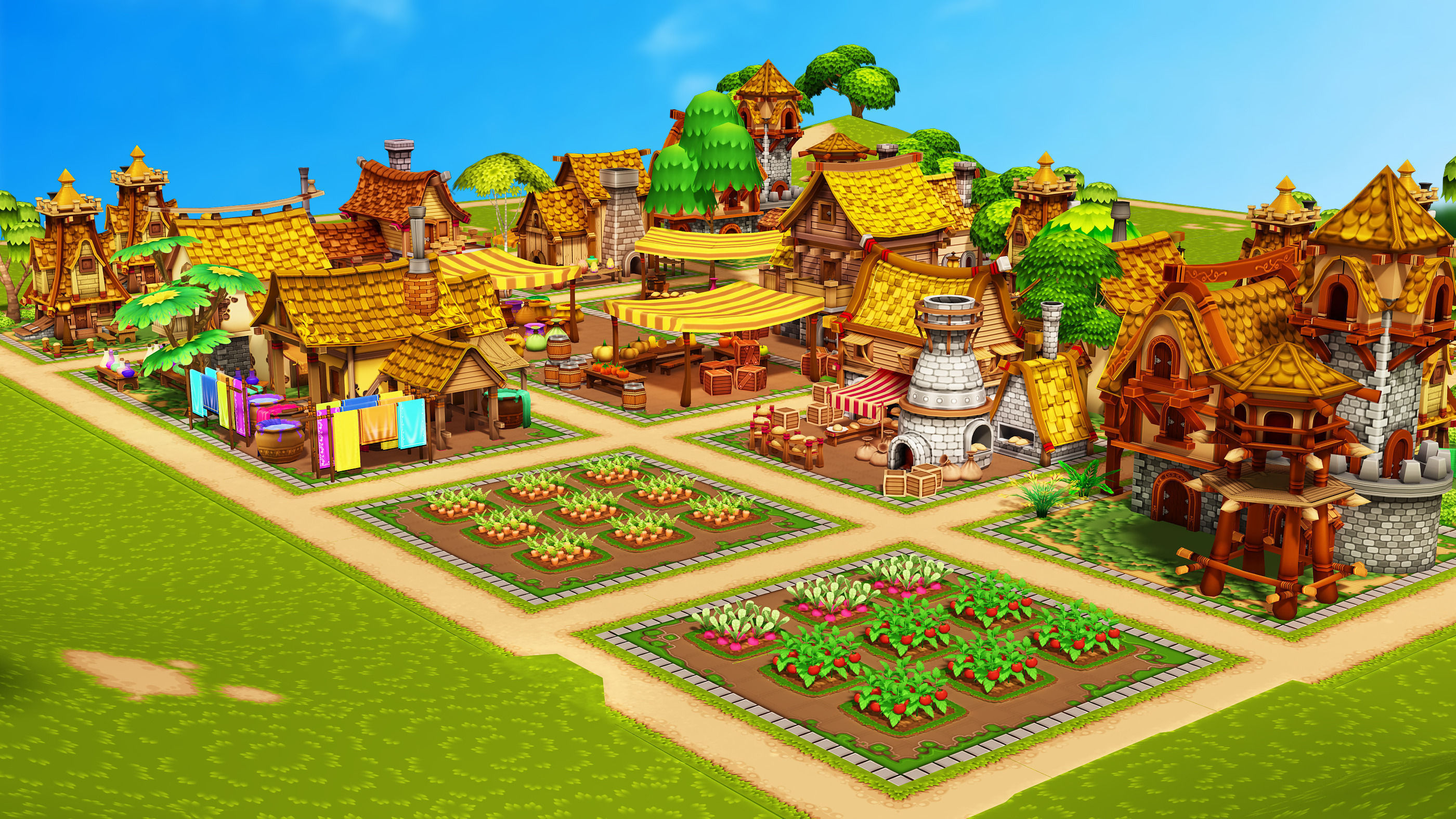 Modular Medieval Town Low-poly 3D model_12