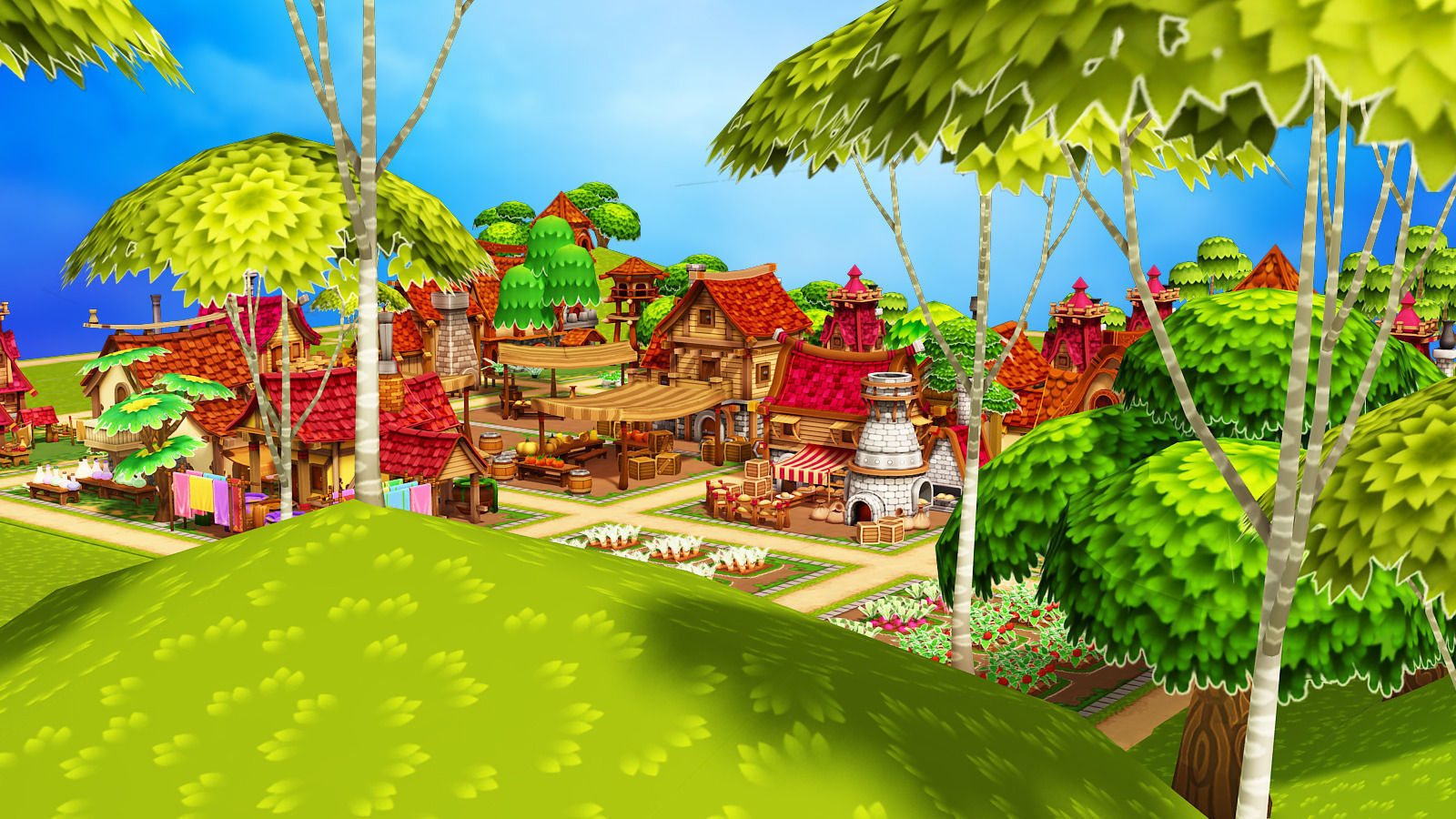 Modular Medieval Town Low-poly 3D model_15