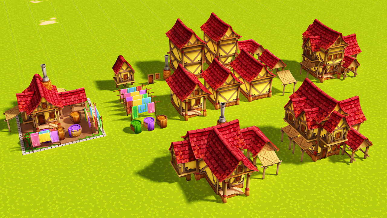 Modular Medieval Town Low-poly 3D model_20