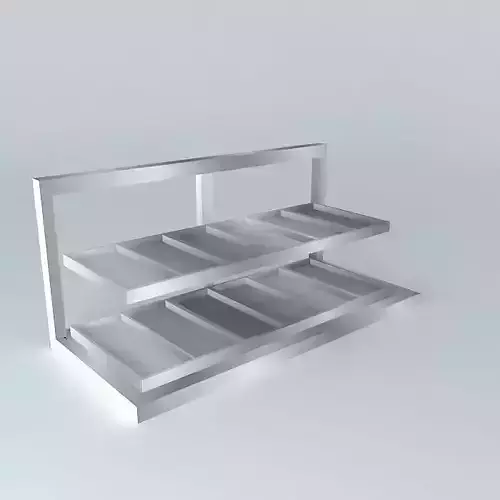 Kit stainless steel shelf with three compartments