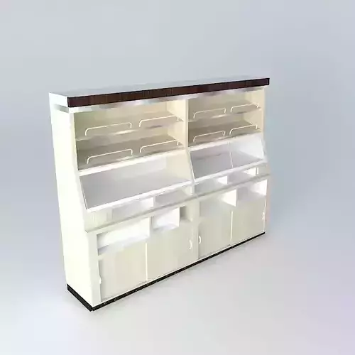 Kit wooden shelf with shelves and drawers