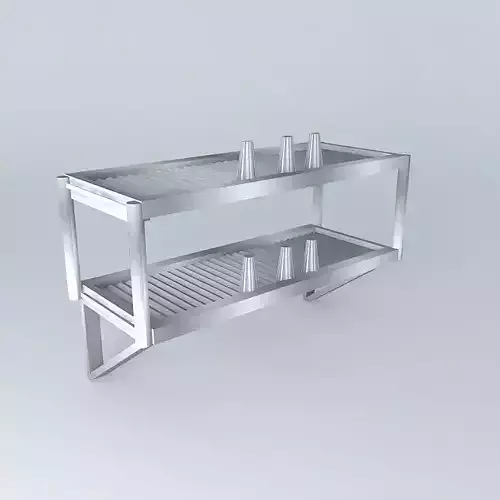 Kit stainless steel shelf with bottles