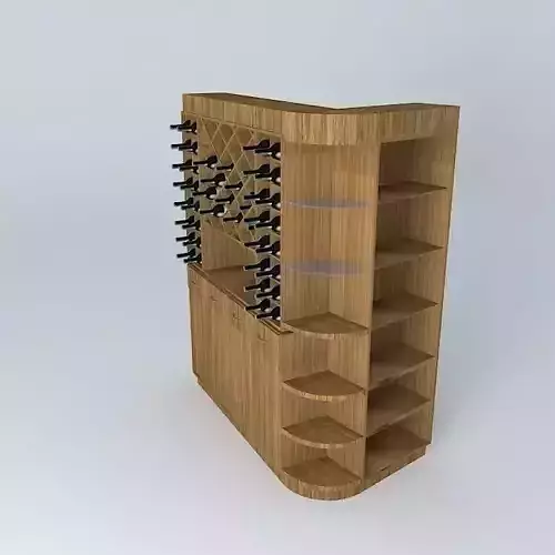 Kit wooden wine rack with shelves