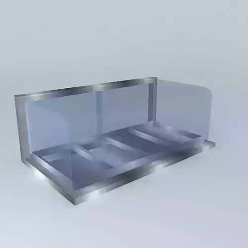 Kit820B stainless steel display case with glass shelves