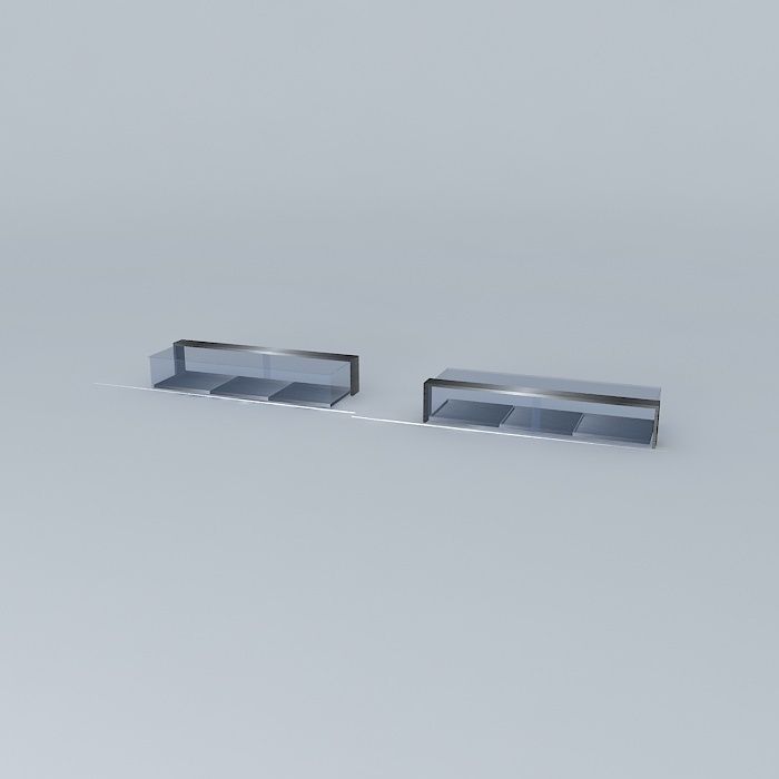 Kit two glass shelves Free 3D model_1