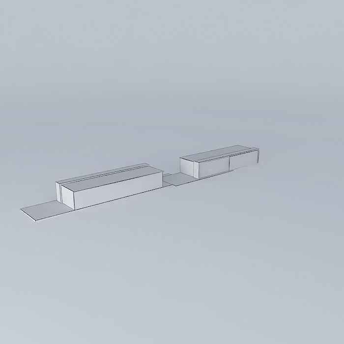 Kit two glass shelves Free 3D model_4