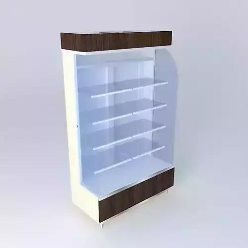 Kit glass display case with shelves