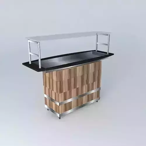 Kit018B wooden bar counter with glass top
