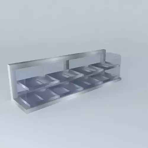 Kit glass display case with shelves
