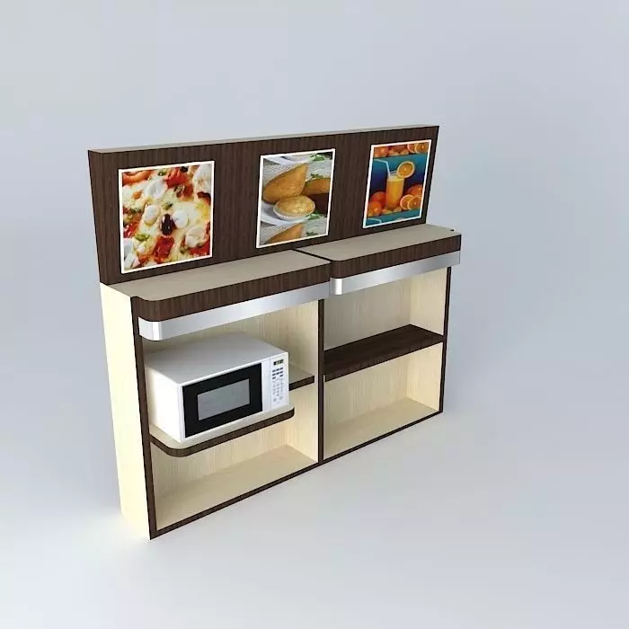 Kit409 panel with shelf Wood Straight by Alex Marques Free 3D model