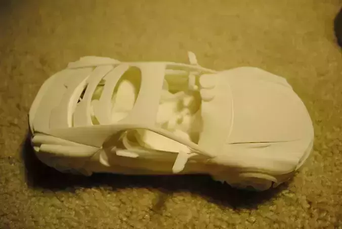 3D printable car with movable doors hoods steering wheel and ... Free 3D print model