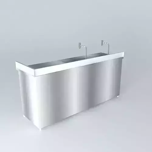 Kit stainless steel sink with two drawers