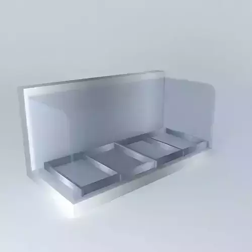 Kit glass shelf with three compartments