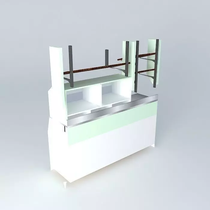 Kit shop counter with shelves Free 3D model