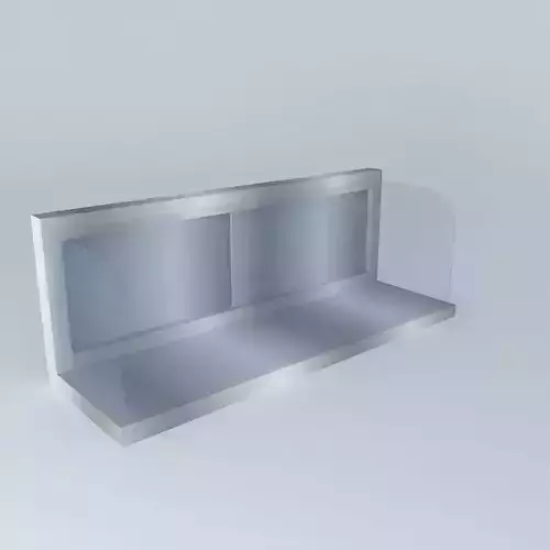 Kit metal shelf with glass top