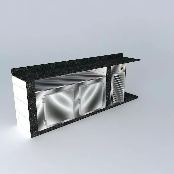 Kit722 Desk Wall Inox by Alex Marques Free 3D model