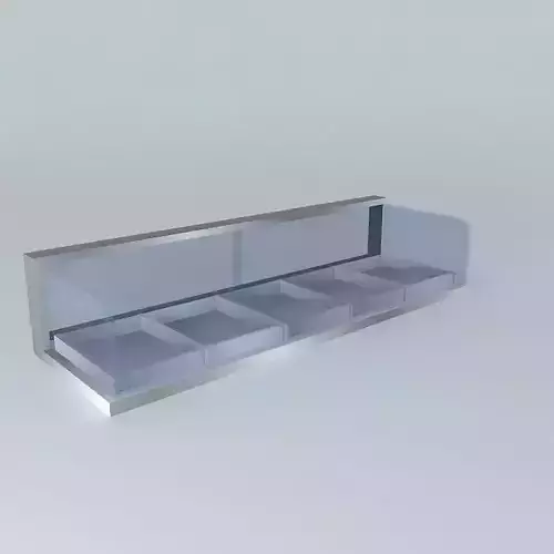 Kit glass shelf with three compartments