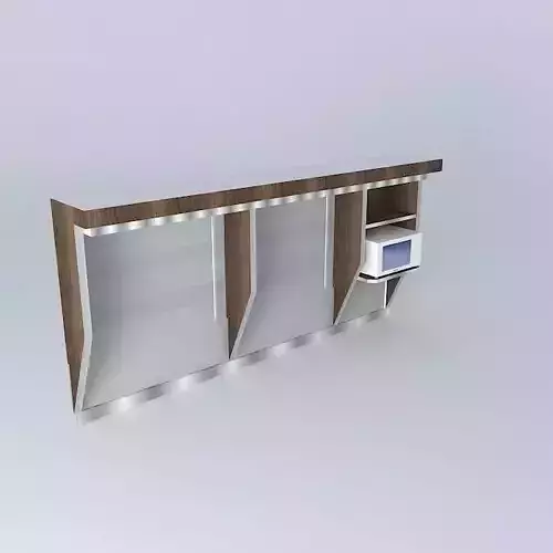 Kit418 Glass Shelves Panel and Microwave By Alex Marques