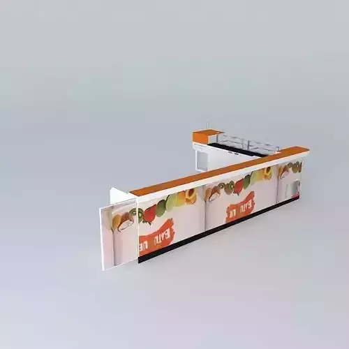 Kit food counter with orange and paint