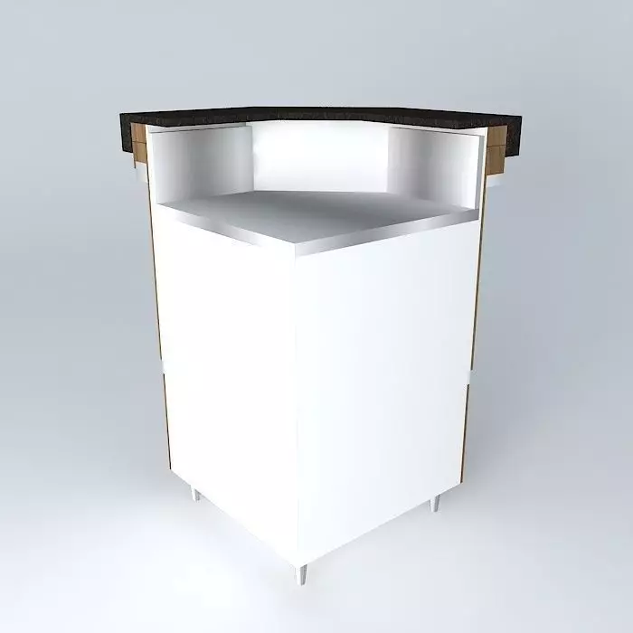 Kit octagonal counter with wooden top Free 3D model