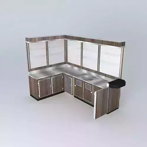 Kit127 Counter Total wall in L by Alex Marques Free 3D model