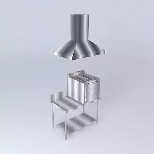 Kit stainless steel kitchen with hood and oven