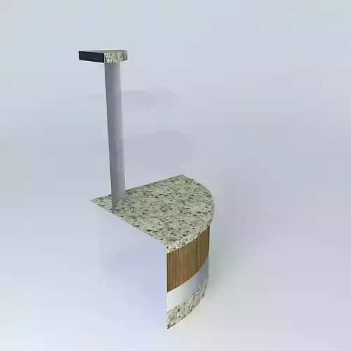 Kit wooden counter with marble top