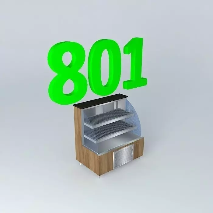 Kit801 Desk Exhibitor Refrig. Static Curved 2 doors b Alex Ma... Free 3D model
