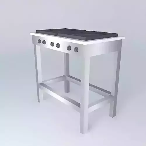 Kit stainless steel kitchen table with two burners