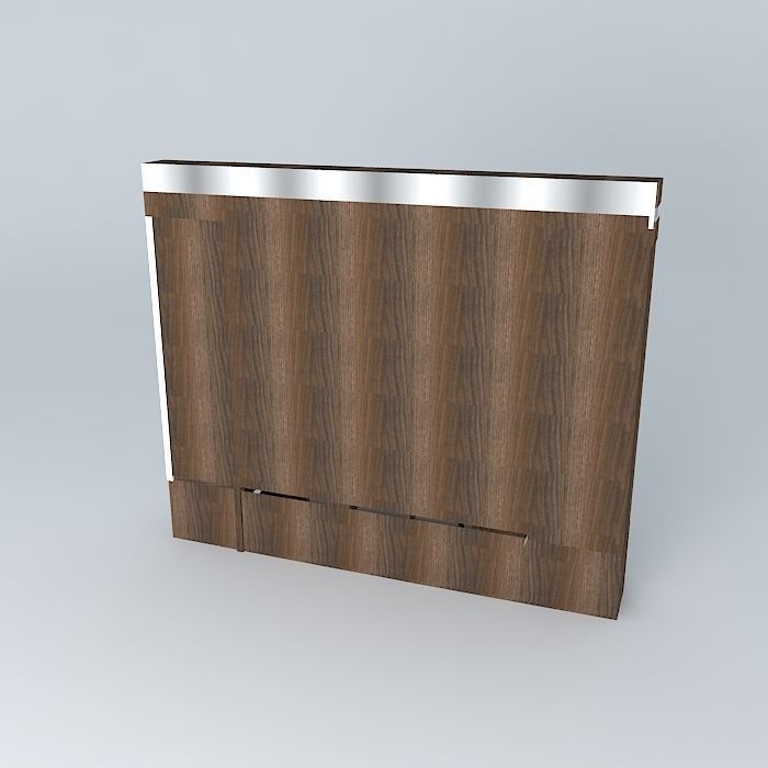 Kit wooden bookcase Free 3D model_1