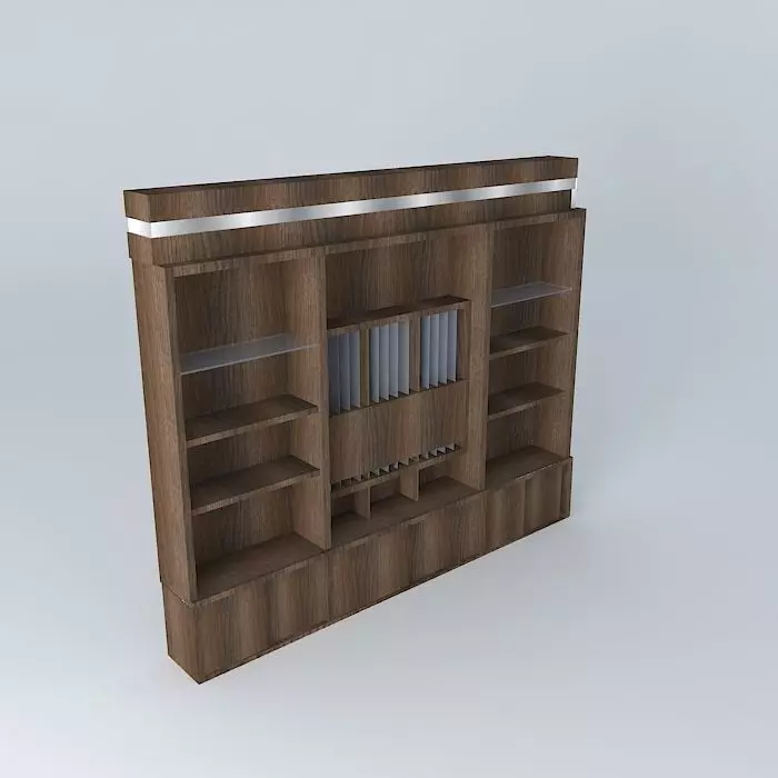 Kit wooden bookcase Free 3D model_0