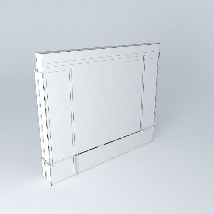 Kit wooden bookcase Free 3D model_4