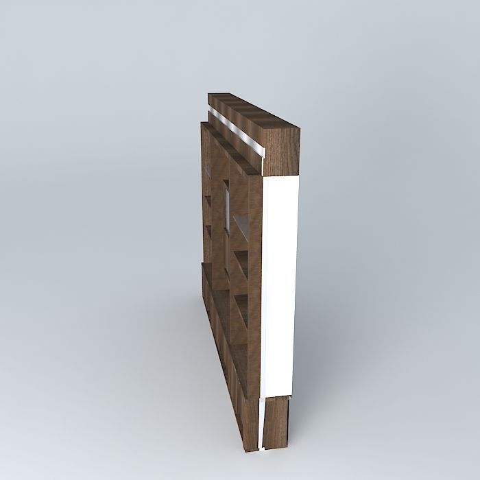 Kit wooden bookcase Free 3D model_2