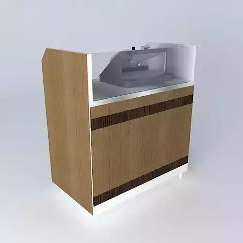 Kit wooden cabinet with paper dispenser on top