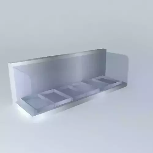 Kit glass shelf with three compartments