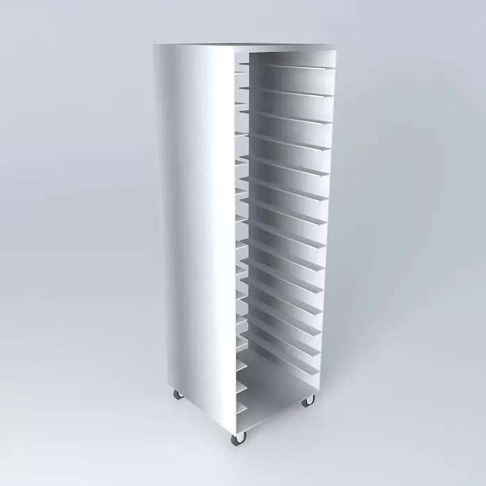 Kit metal rack with shelves on wheels Free 3D model