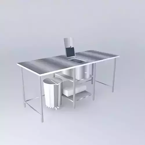 Kit stainless steel table with sink