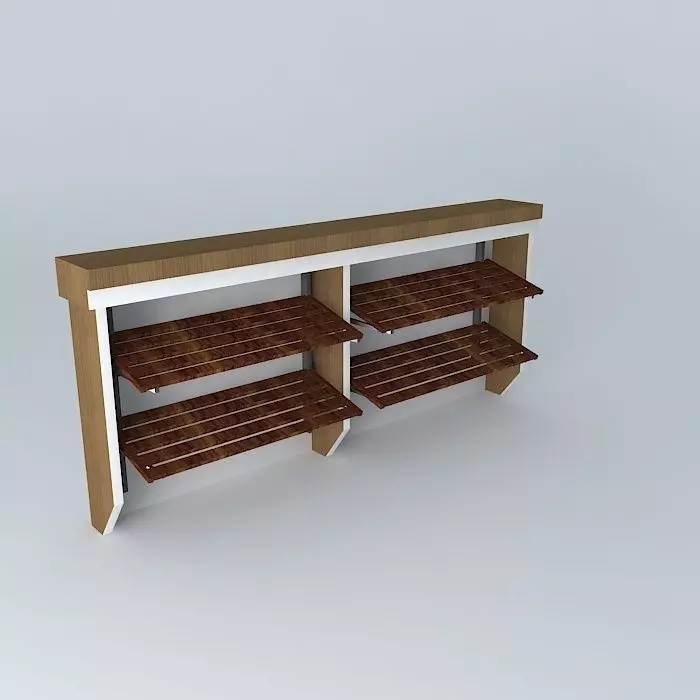 Kit405Panel Mirror and shelves Wood Type Grade by Alex Marques Free 3D model