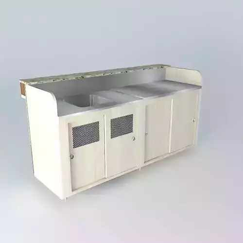 Kit kitchen counter with sink and cabinets