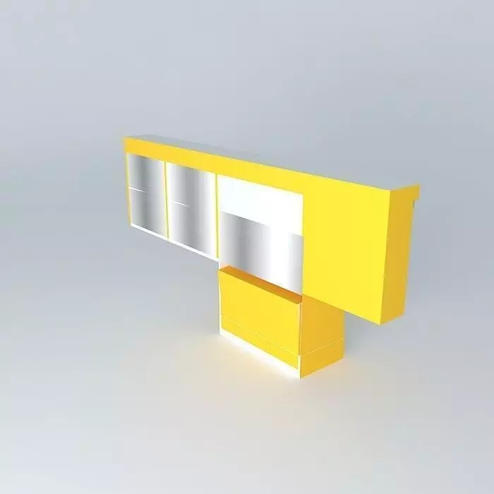 Kit410Panel Mirror Door Bread and shelves by Alex Marques Free 3D model