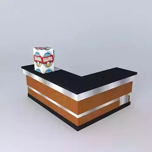 Kit counter with box Free 3D model