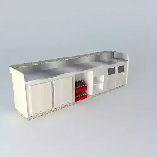 Kit bar counter with shelves and drawers