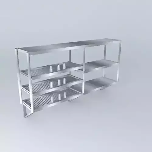 Kit stainless steel shelf with three shelves