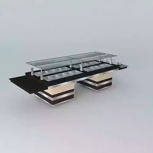 Kit005C buffet table with glass top