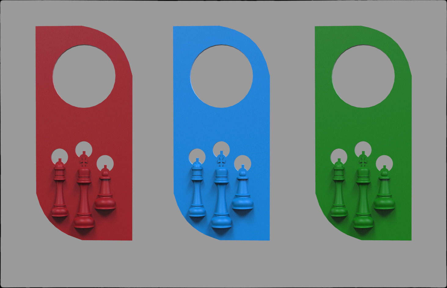 Door Hanger Chess Design Key Holder 3D print model_2